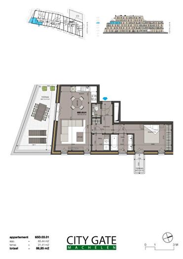 1-kamerappartement te koop in Machelen