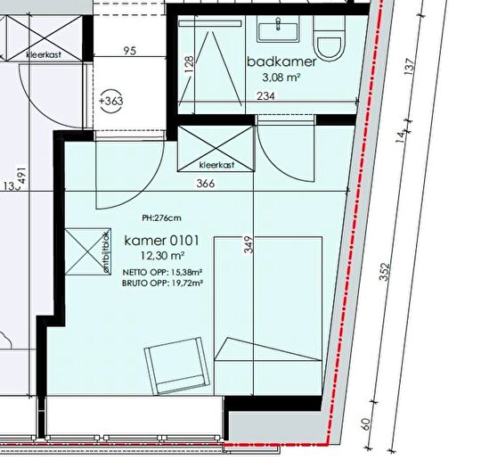 1-kamerappartement te huur in Mechelen