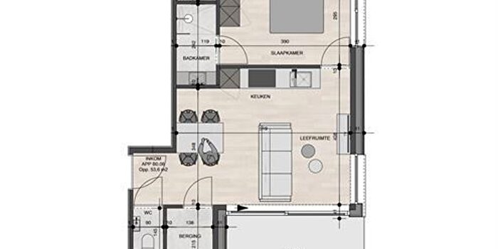 1-kamerappartement te koop in Mechelen-aan-de-Maas