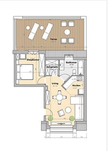1-kamerappartement te koop in Retie
